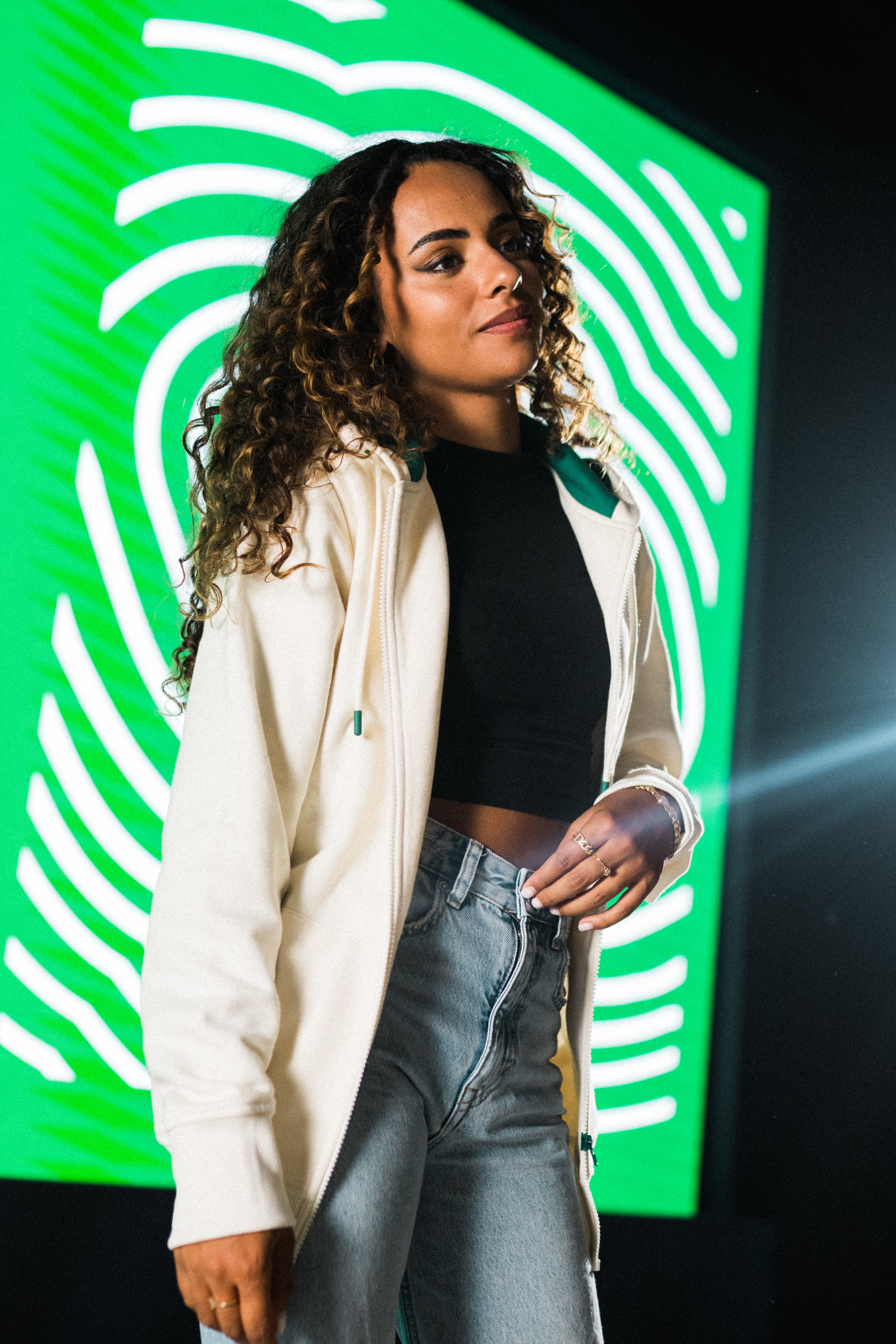 Zipped Hoodie Crème & Vert - EDITION LIMITÉE