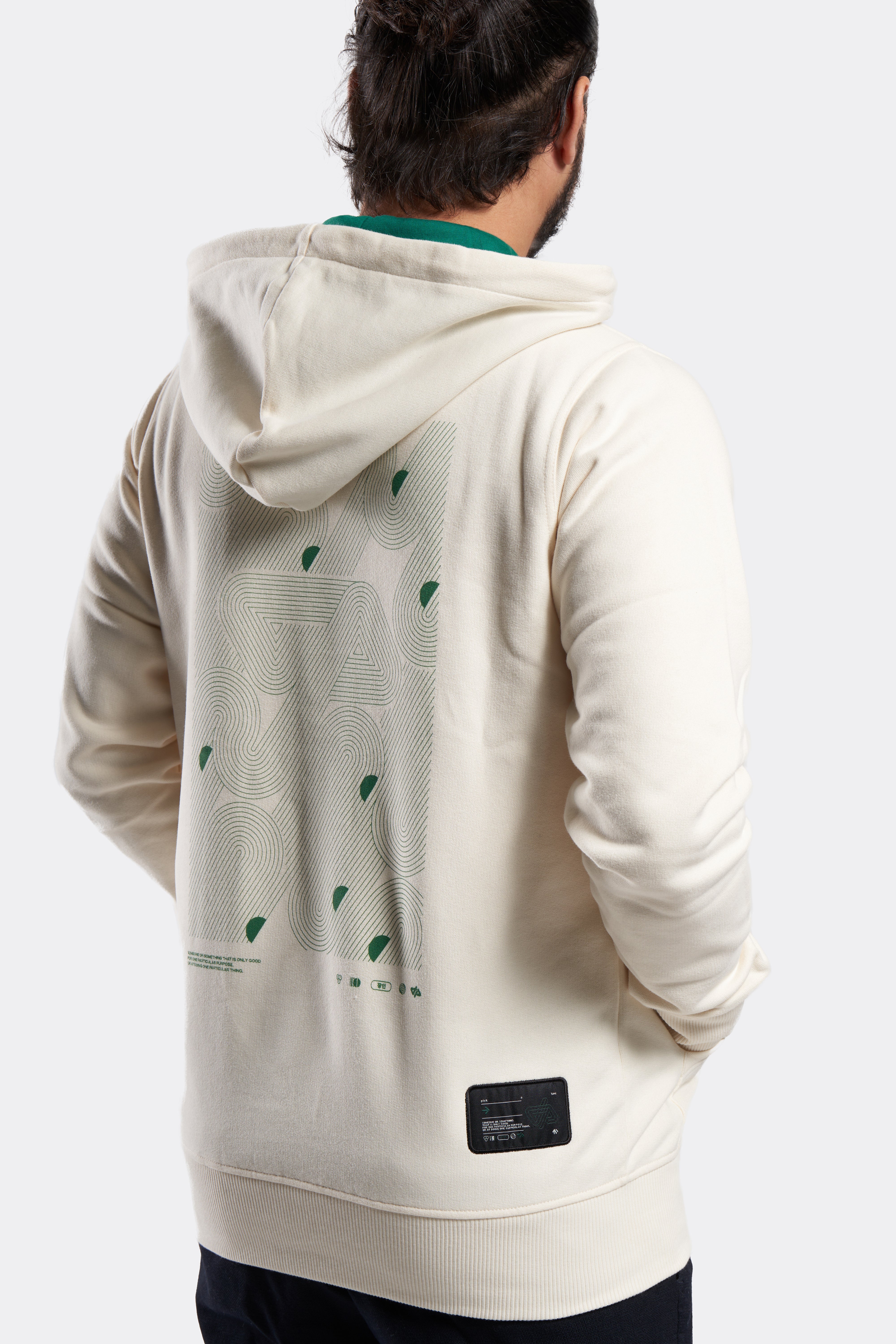 Zipped Hoodie Crème & Vert - EDITION LIMITÉE