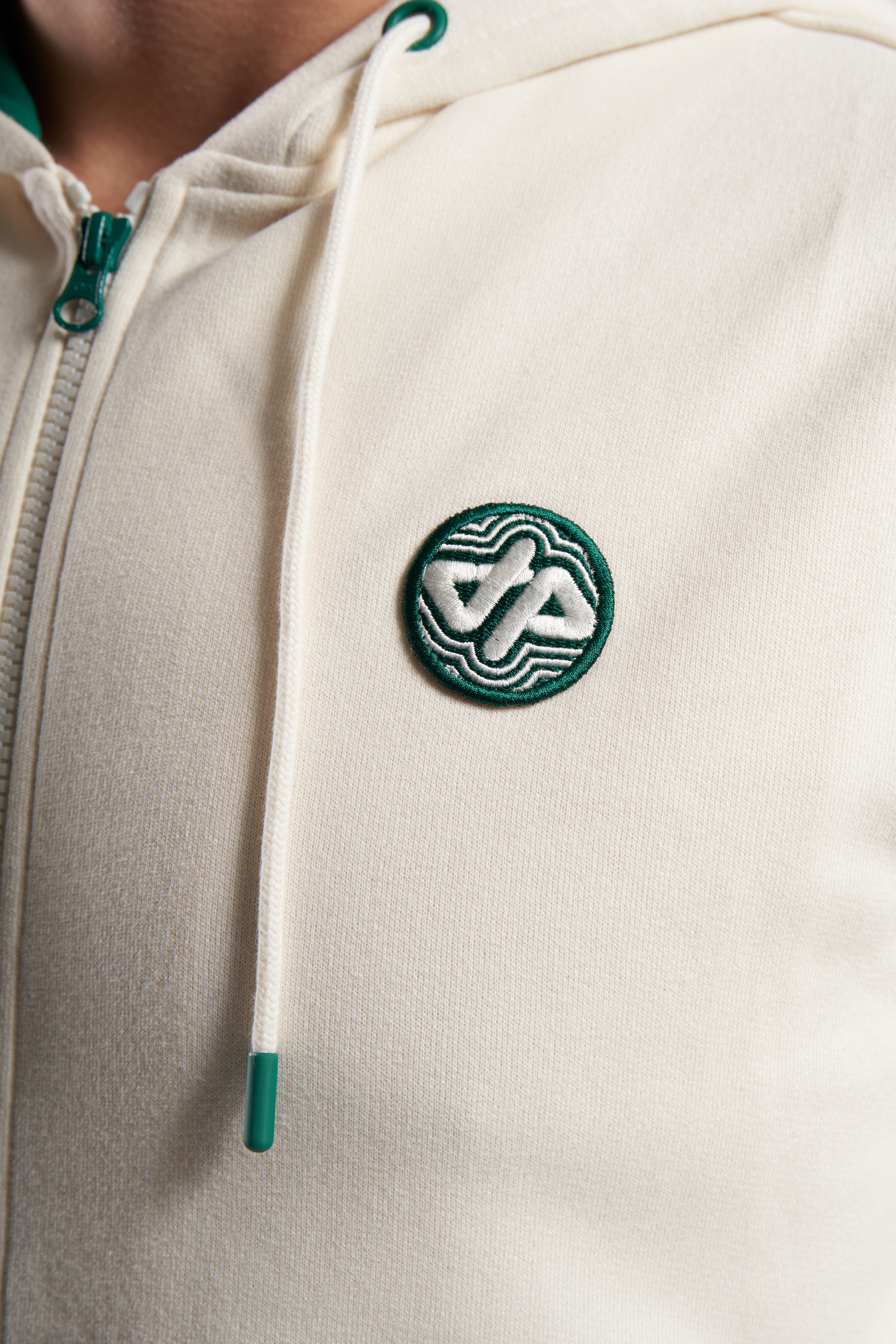 Zipped Hoodie Crème & Vert - EDITION LIMITÉE